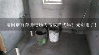 请问谁有奔腾电压力锅故障代码？先谢谢了！！！！