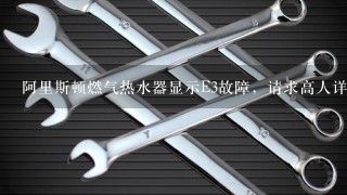 阿里斯顿燃气热水器显示E3故障，请求高人详细指导下